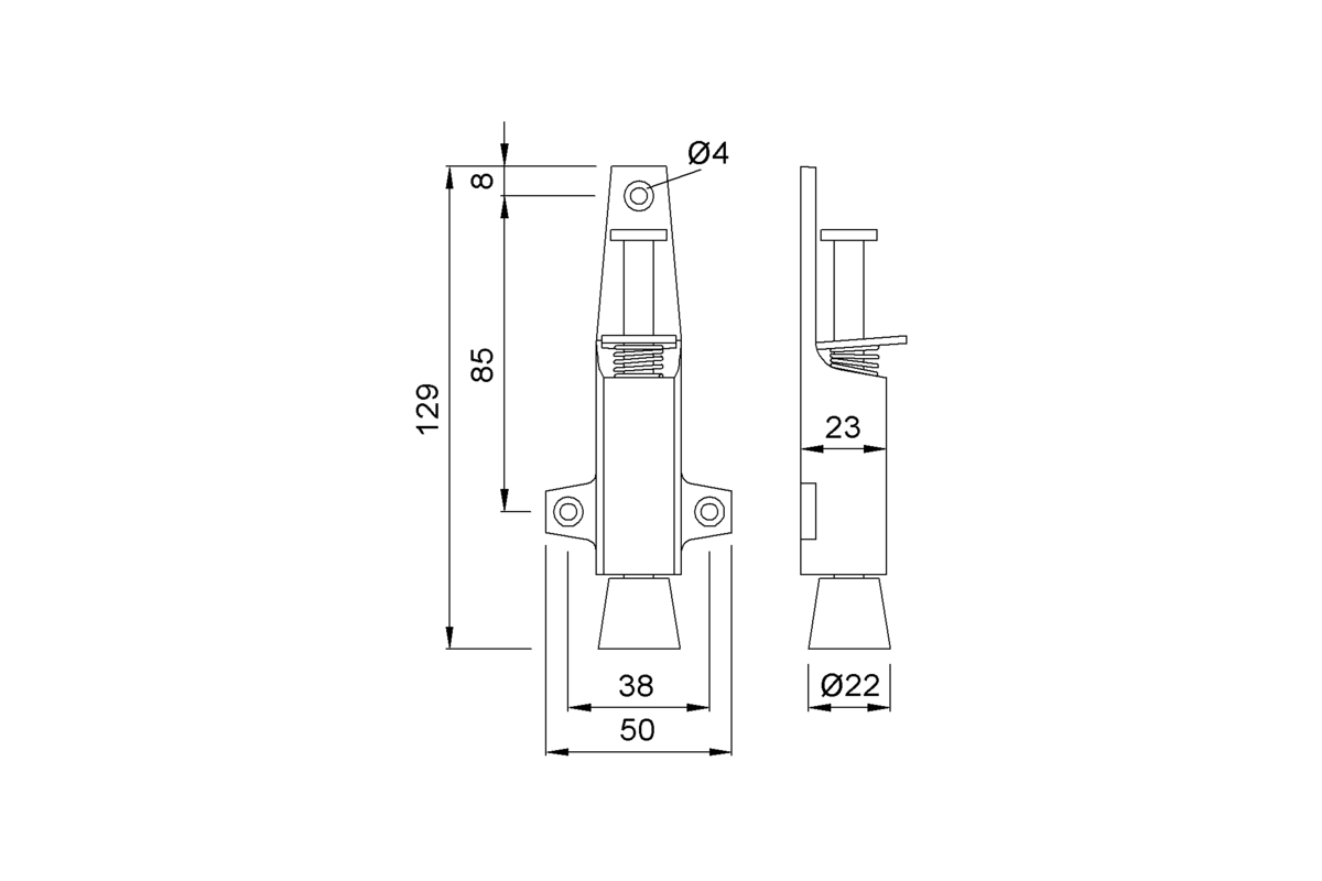 Product drawing KWS Door holder 1025