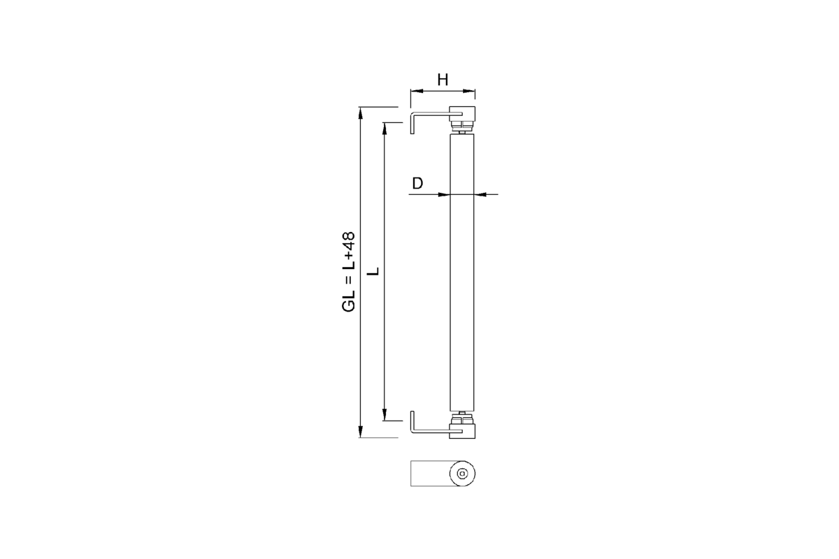 Product drawing KWS Door handle 8011 / 8381 / 8161