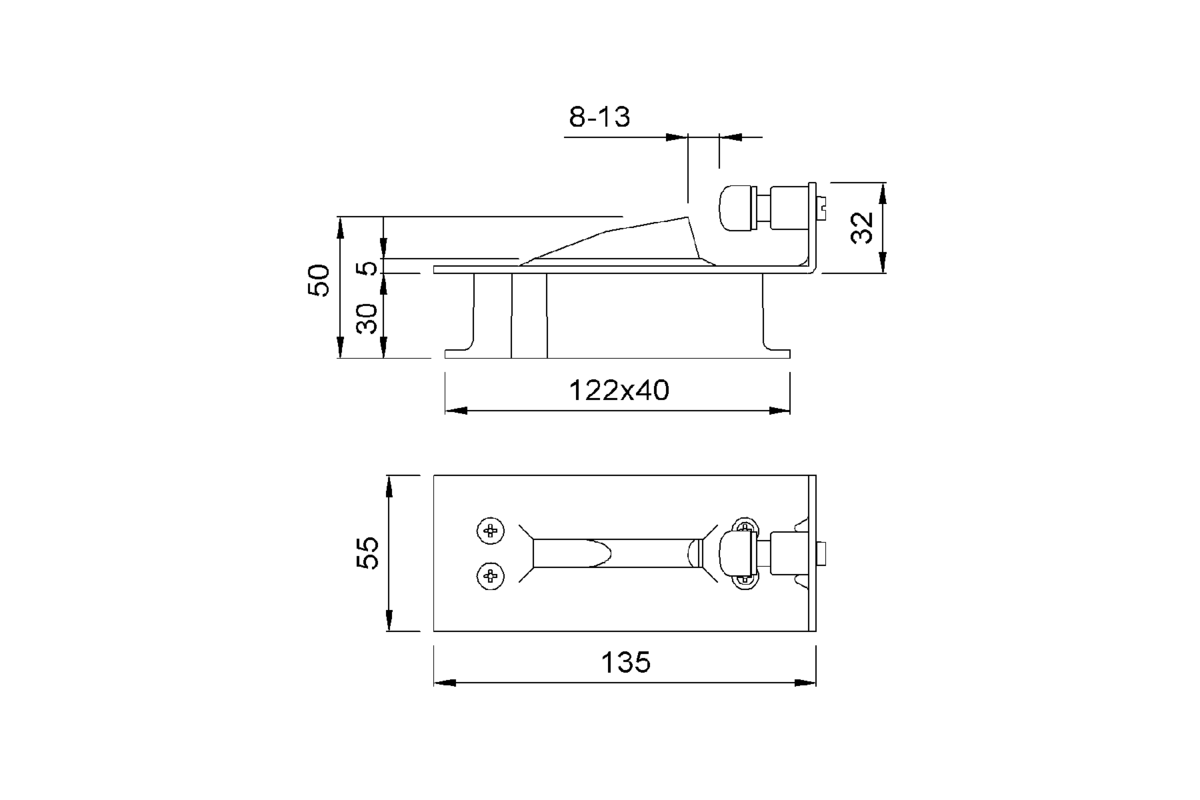 Product drawing KWS Door holder 1006