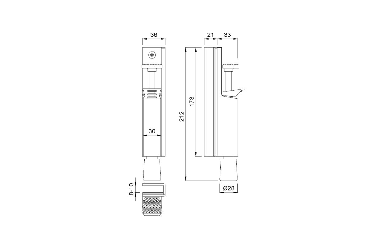 Product drawing KWS Door holder 1133