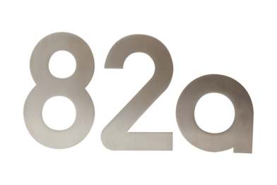 KWS House numbers 3818, 3812 and 381a in finish 82 (stainless steel, matte)