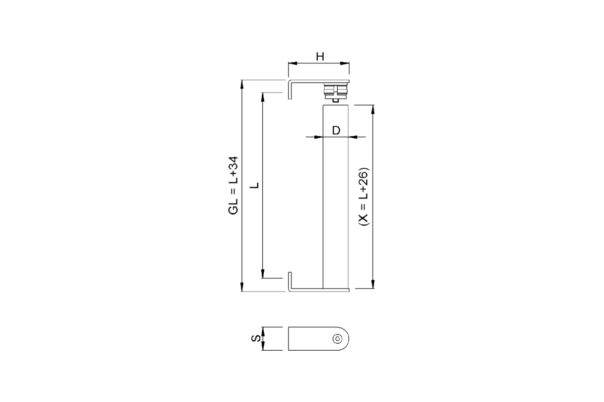 Product drawing KWS Door handle 8163 / 8372 / 8373 / 8071
