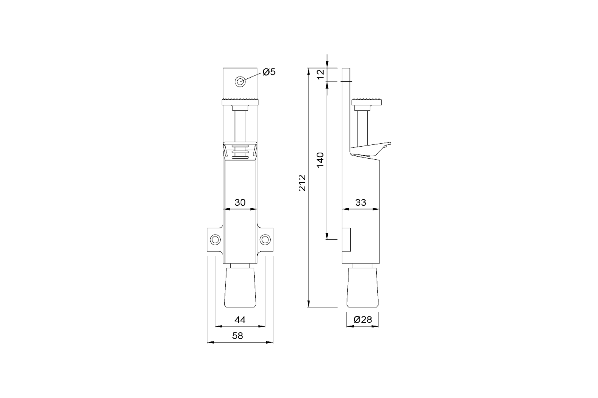 Product drawing KWS Door holder 1027 / 1089