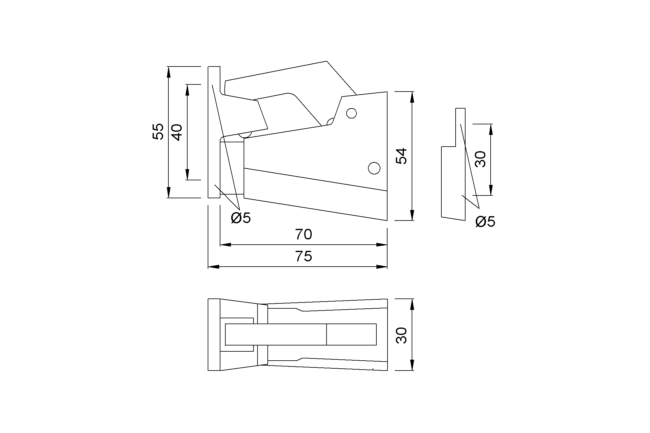 Product drawing KWS Door holder 1062