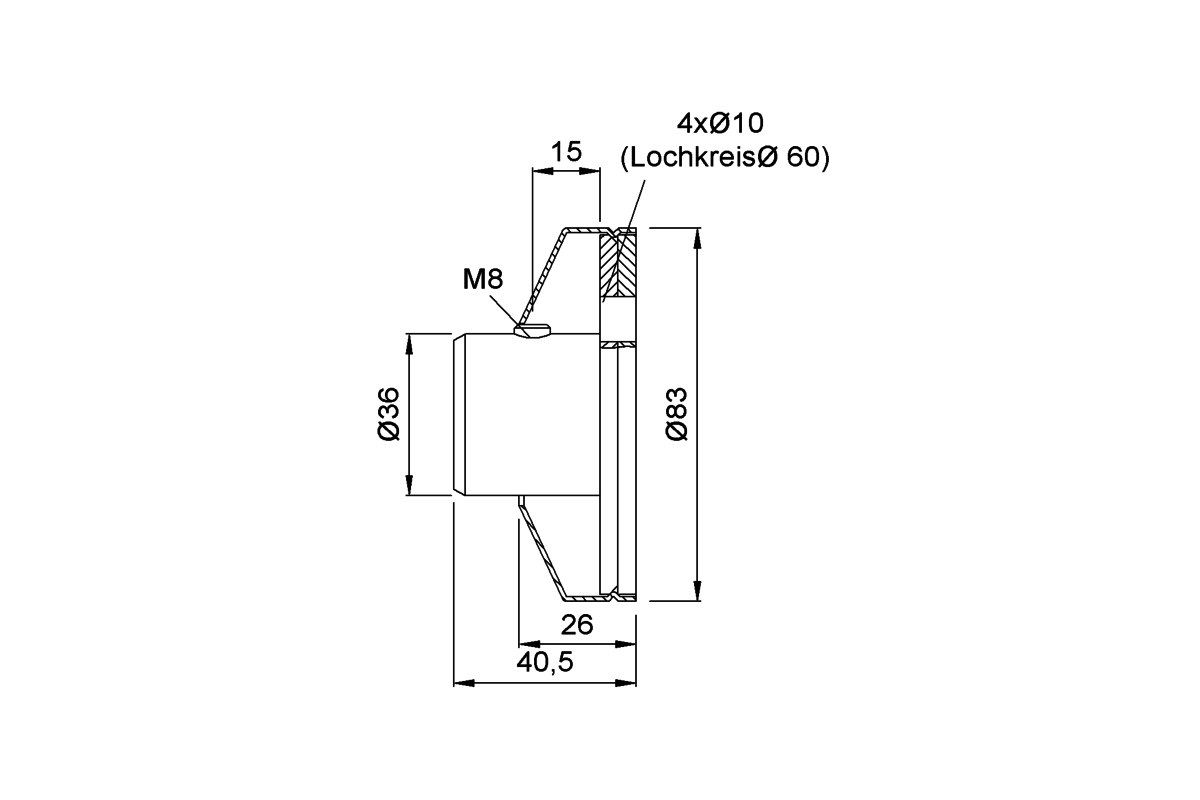 Produktzeichnung KWS Wandrosette 7063