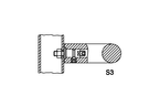 Product drawing KWS Fixing S3, 8A53 / 8B53 for Door handle