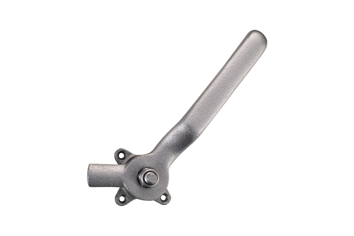 KWS Locking handle 6028 in finish 02 (malleable cast iron, silver stove-enamelledt) for right door