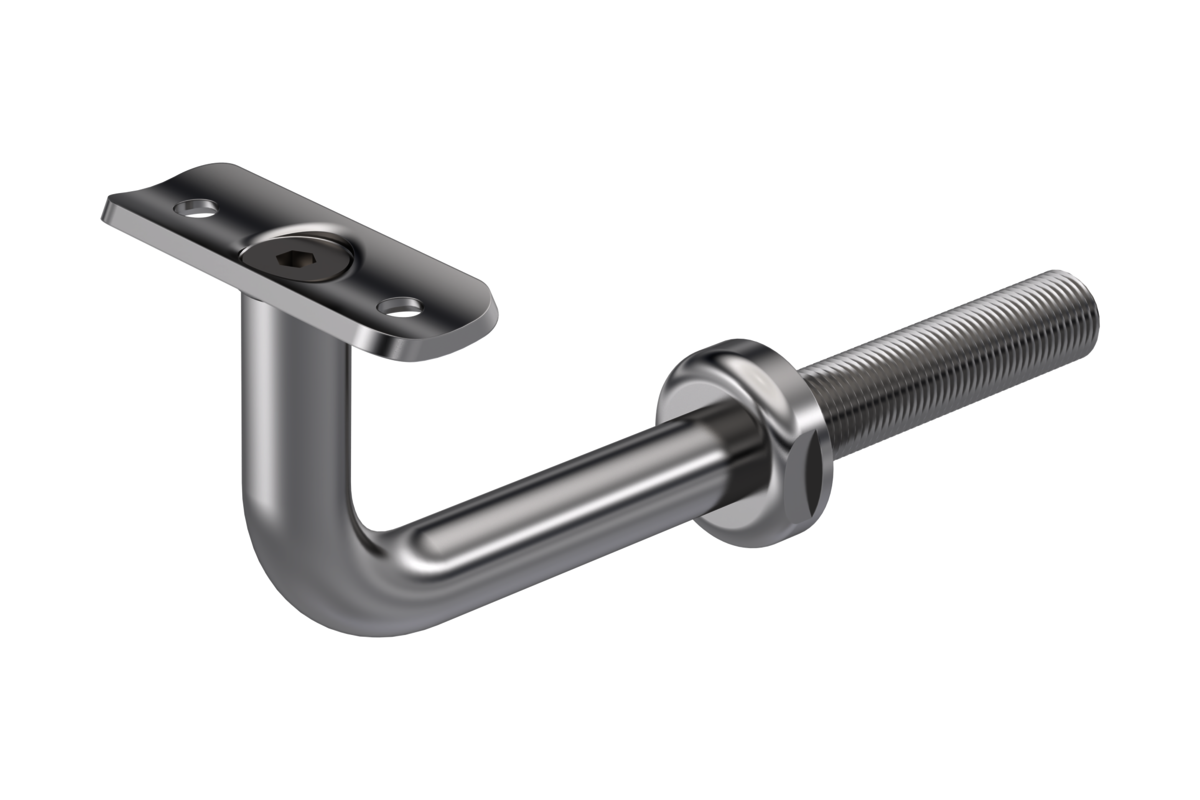 KWS Handrail support 4528 in finish 82 (stainless steel, matte) with 20 mm radius