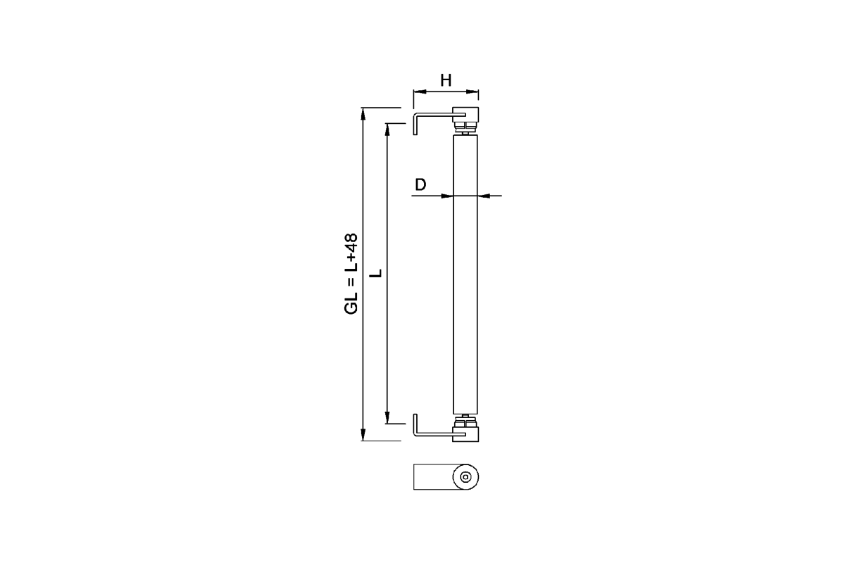 Produktzeichnung KWS Türgriff 8011 / 8381 / 8161