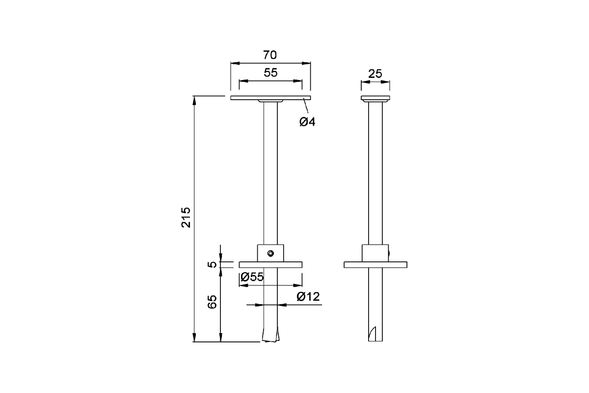 KWS 4057.. Partition support Product drawing KWS Partition support 4057