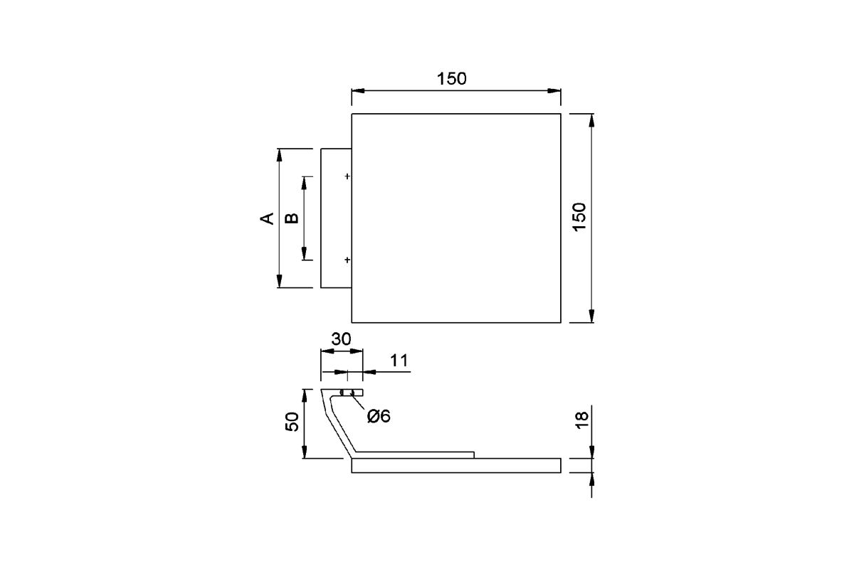 Produktzeichnung KWS Türgriff 8219