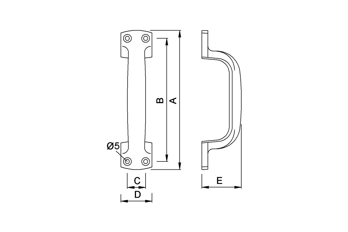 Produktzeichnung KWS Handgriff 5309 / 5310 / 5311