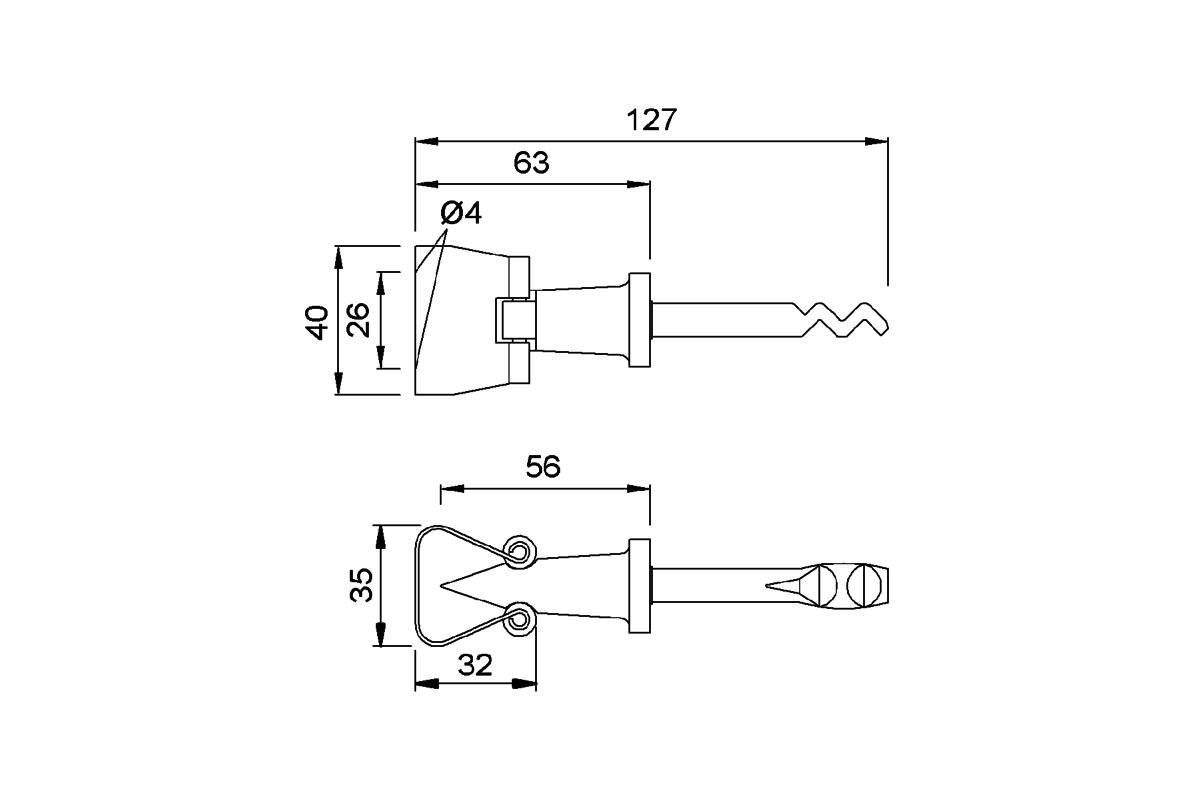 KWS 1067.. Door holder Product drawing KWS Door holder 1067