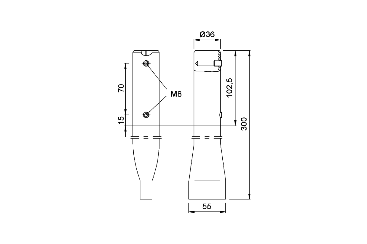 Produktzeichnung KWS Bodenanker 7065