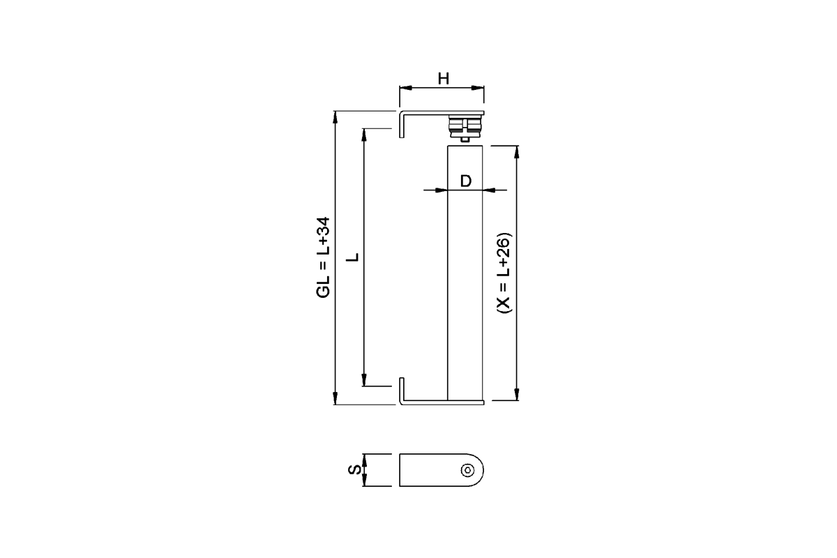 Produktzeichnung KWS Türgriff 8163 / 8372 / 8373 / 8071