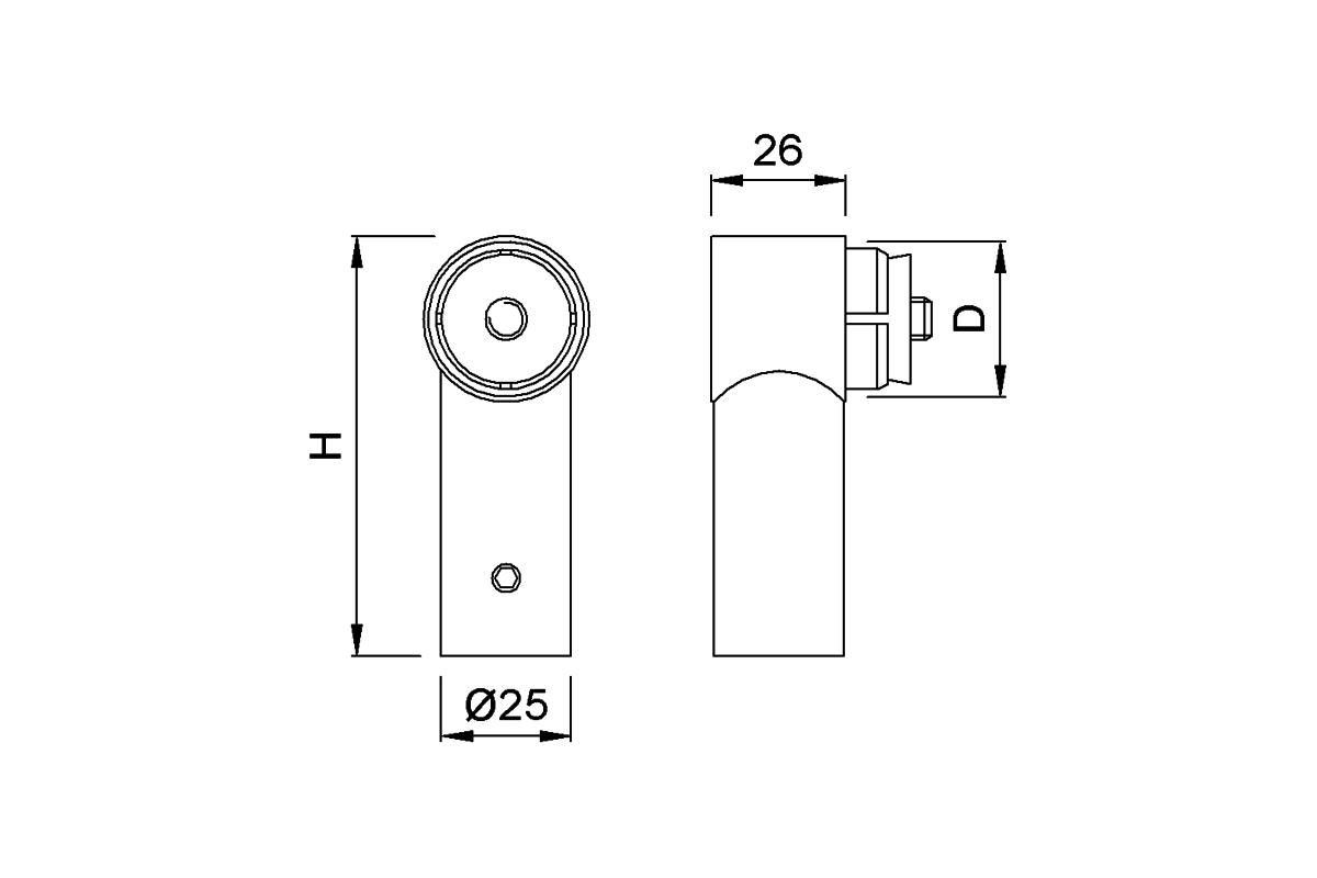 Product drawing KWS End support 8715 / 8047 / 8361 / 8317 / 8048 / 8046 / 8H61 / 8H17