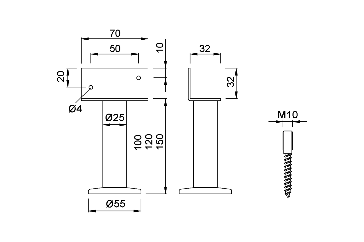 KWS 4009.. / 4011.. / 4013.. Partition support Product drawing KWS Partition support 4009 / 4011 / 4013