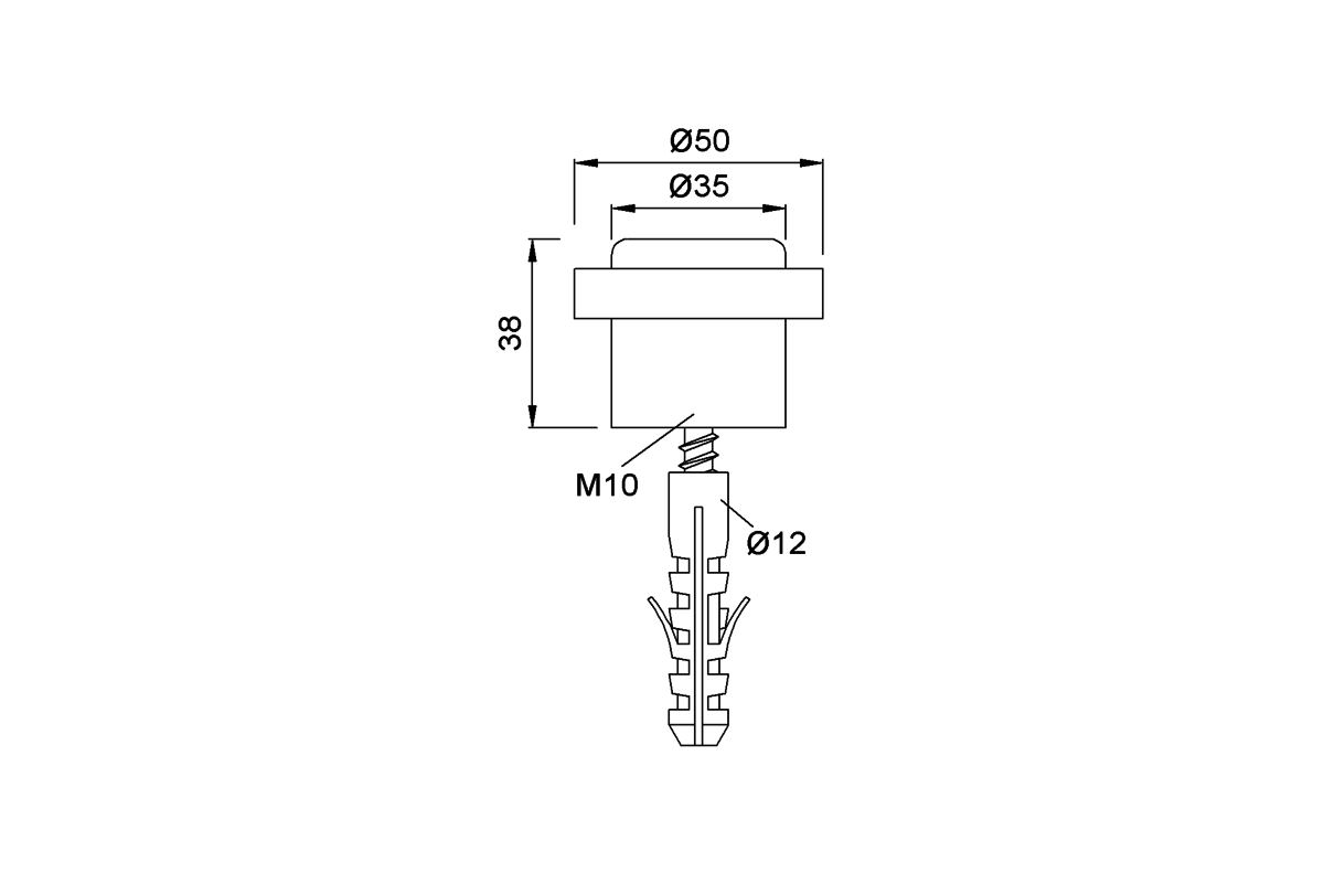 Produktzeichnung KWS Türpuffer 2093