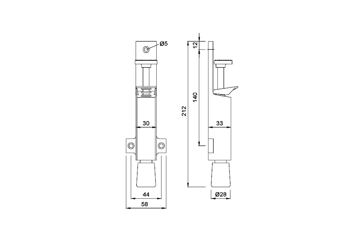 Product drawing KWS Door holder 1027 / 1089