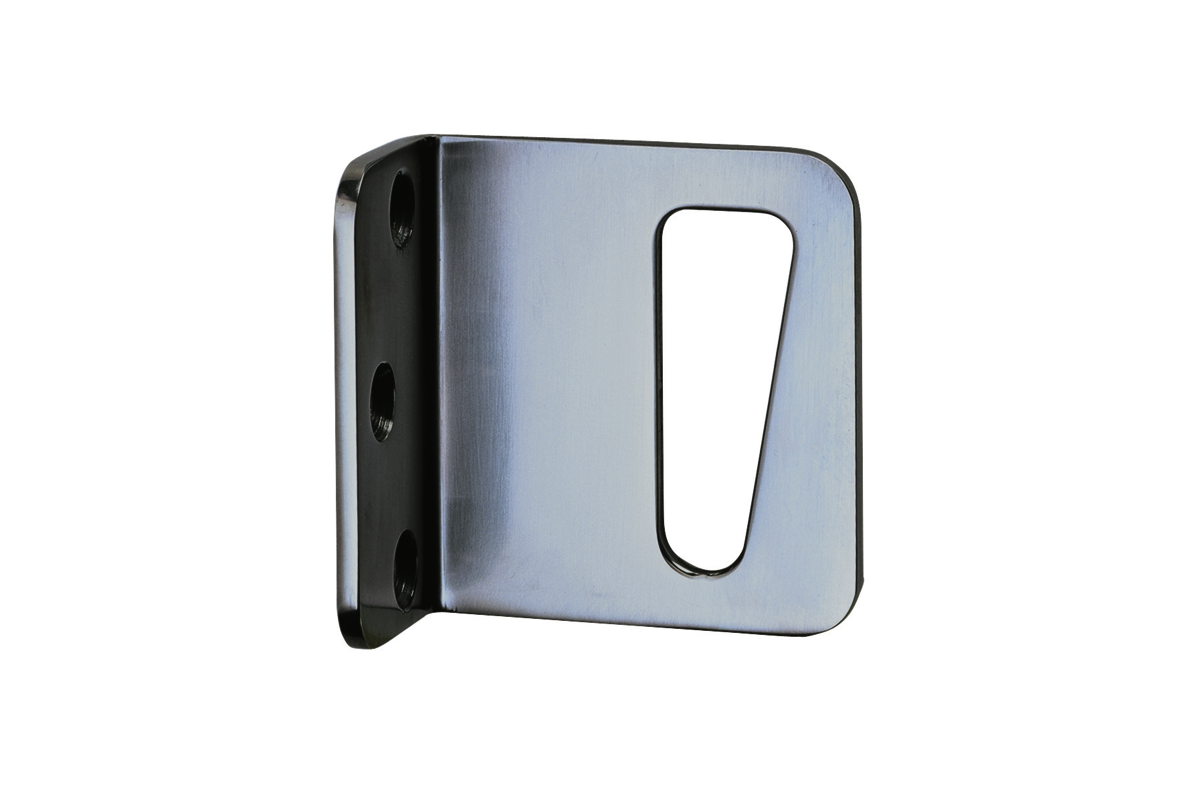 KWS angled strike plate 6538 for locking handle in finish 82 (stainless steel, matte) for right door