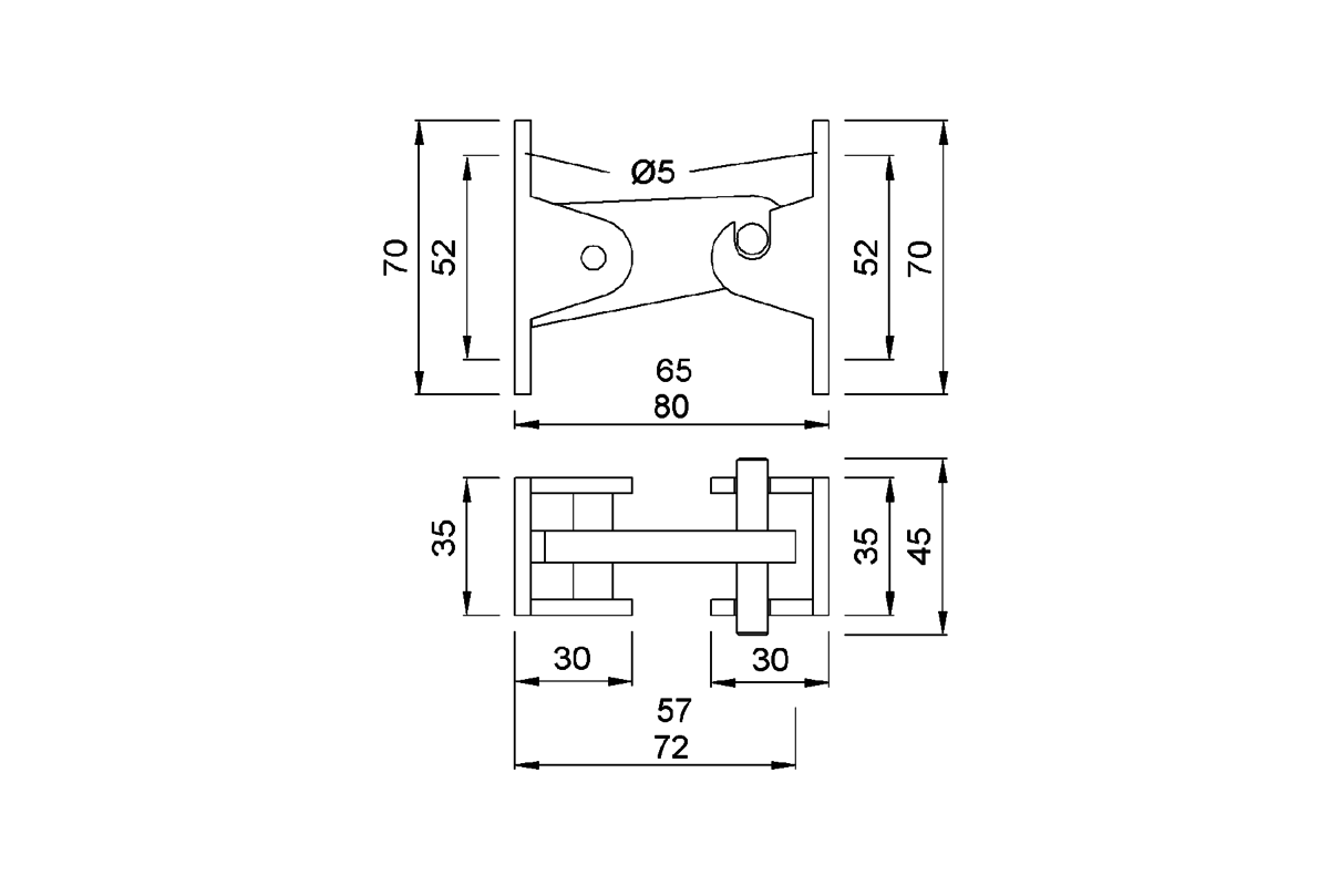 Product drawing KWS Door holder 1073 / 1173