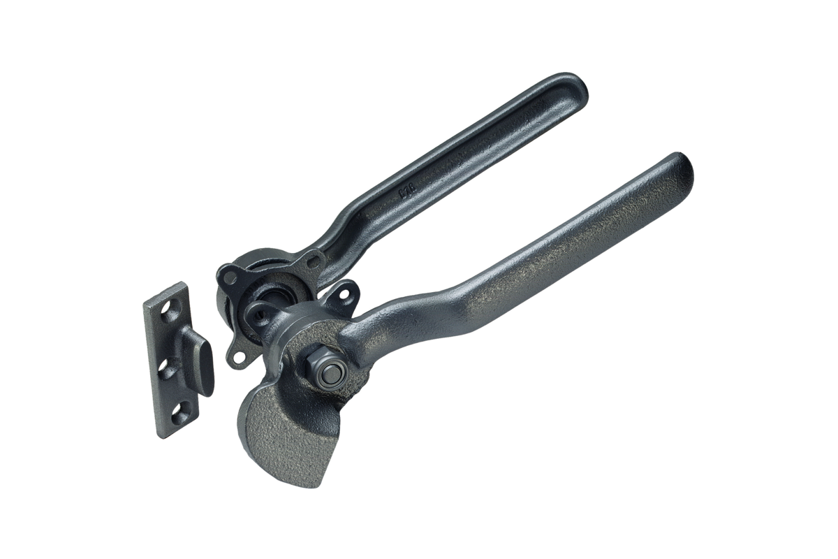 KWS Locking handle 6001 in finish 02 (malleable cast iron, silver stove-enamelled) for left door