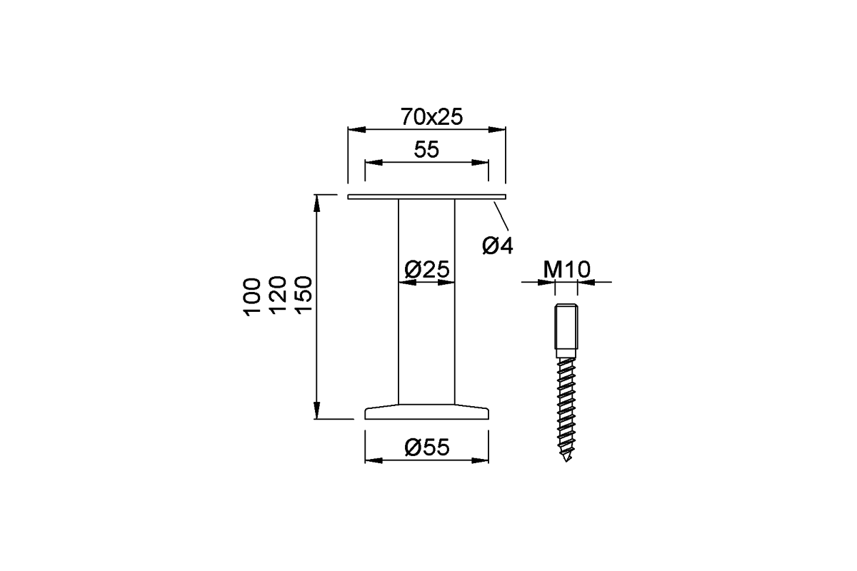 KWS 4001.. / 4003.. / 4005.. Partition support Product drawing KWS Partition support 4001 / 4003 / 4005