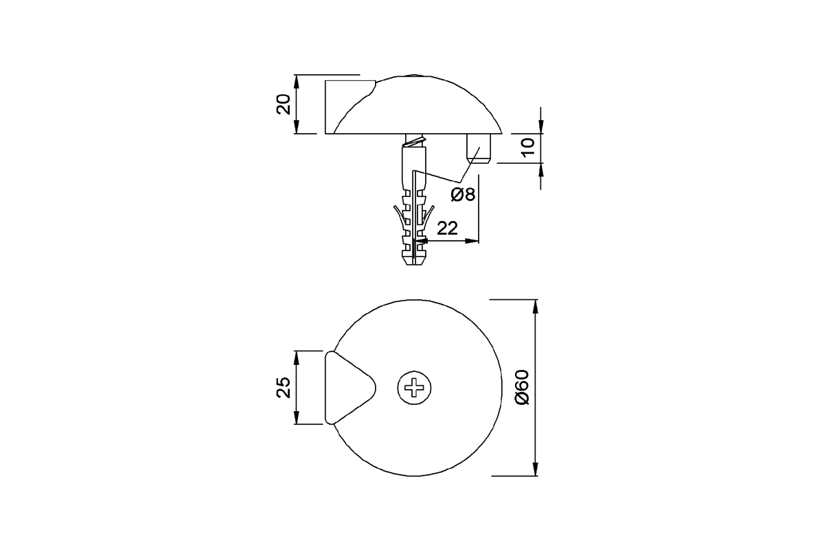 Product drawing KWS Door buffer 2003