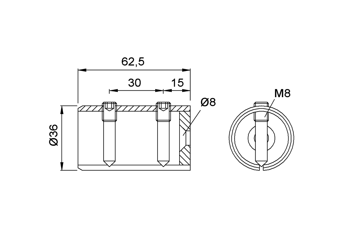 Product drawing KWS Coupling joint 7021