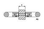 Product drawing KWS Fixing P3, 8A03 / 8B03 for Pair of door handles