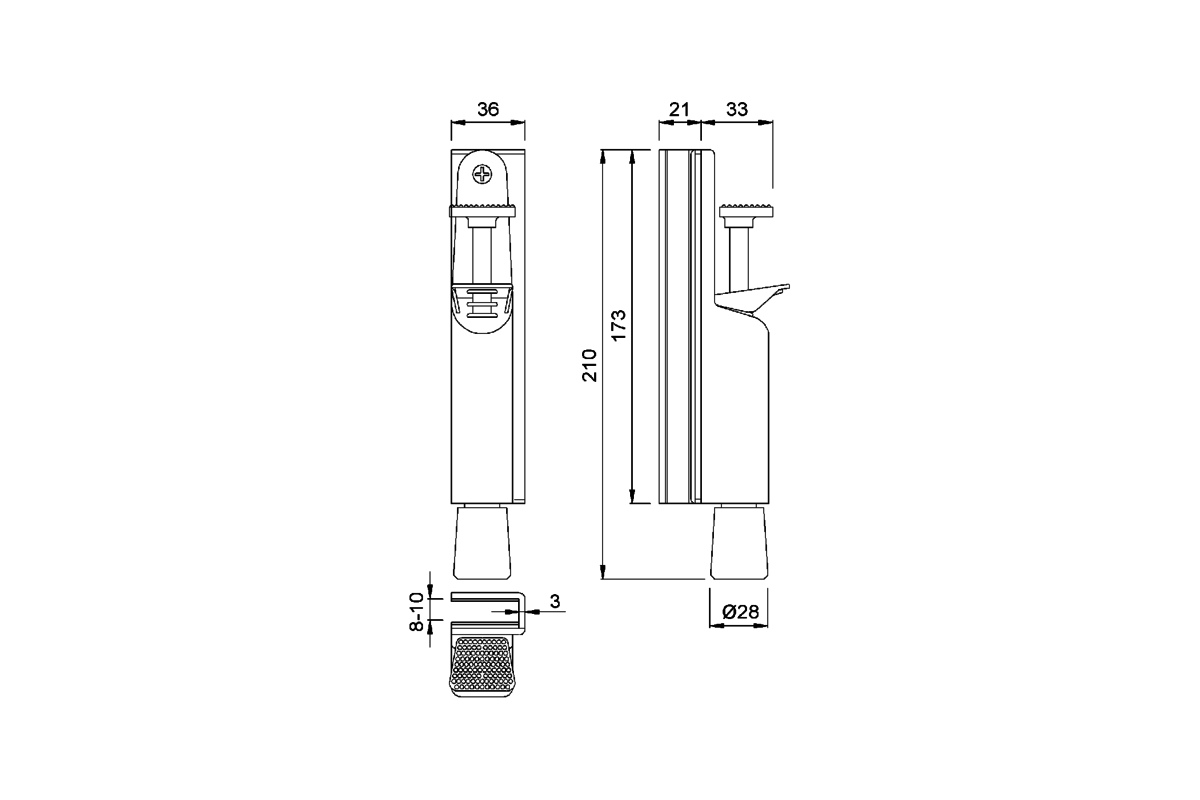 Product drawing KWS Door holder 1132