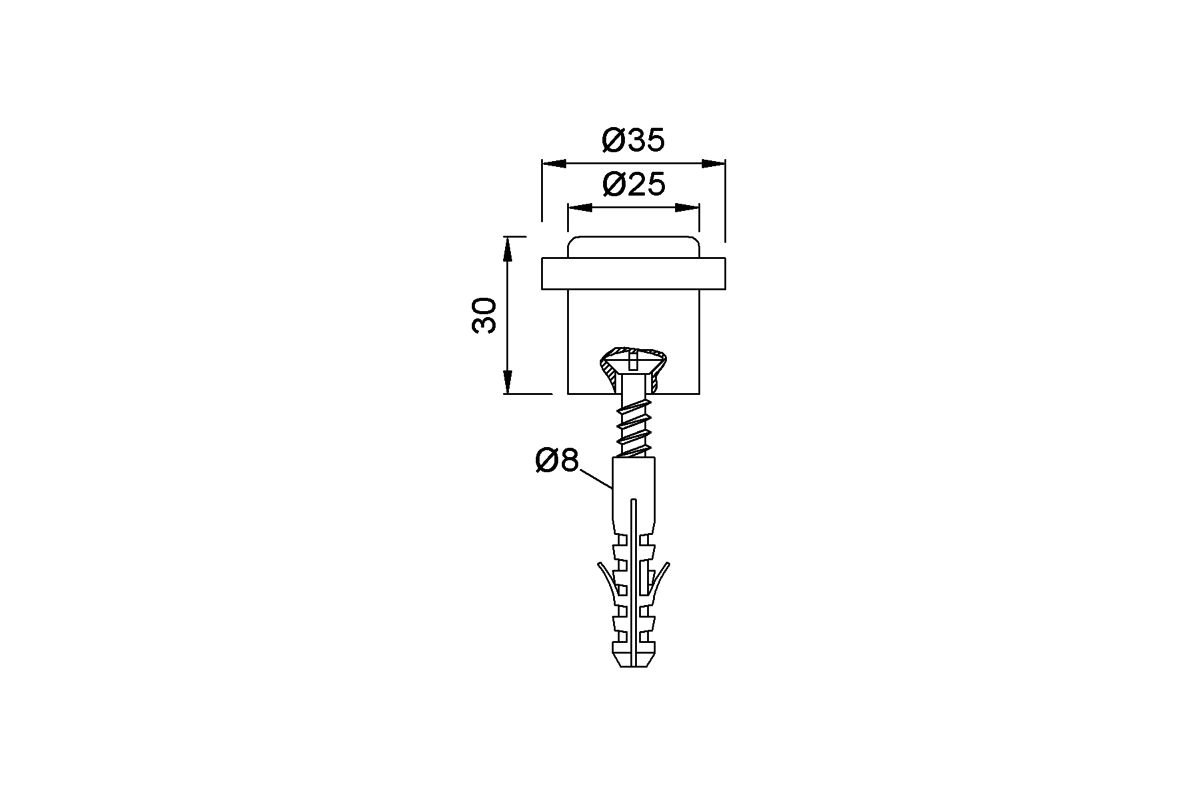 Produktzeichnung KWS Türpuffer 2097