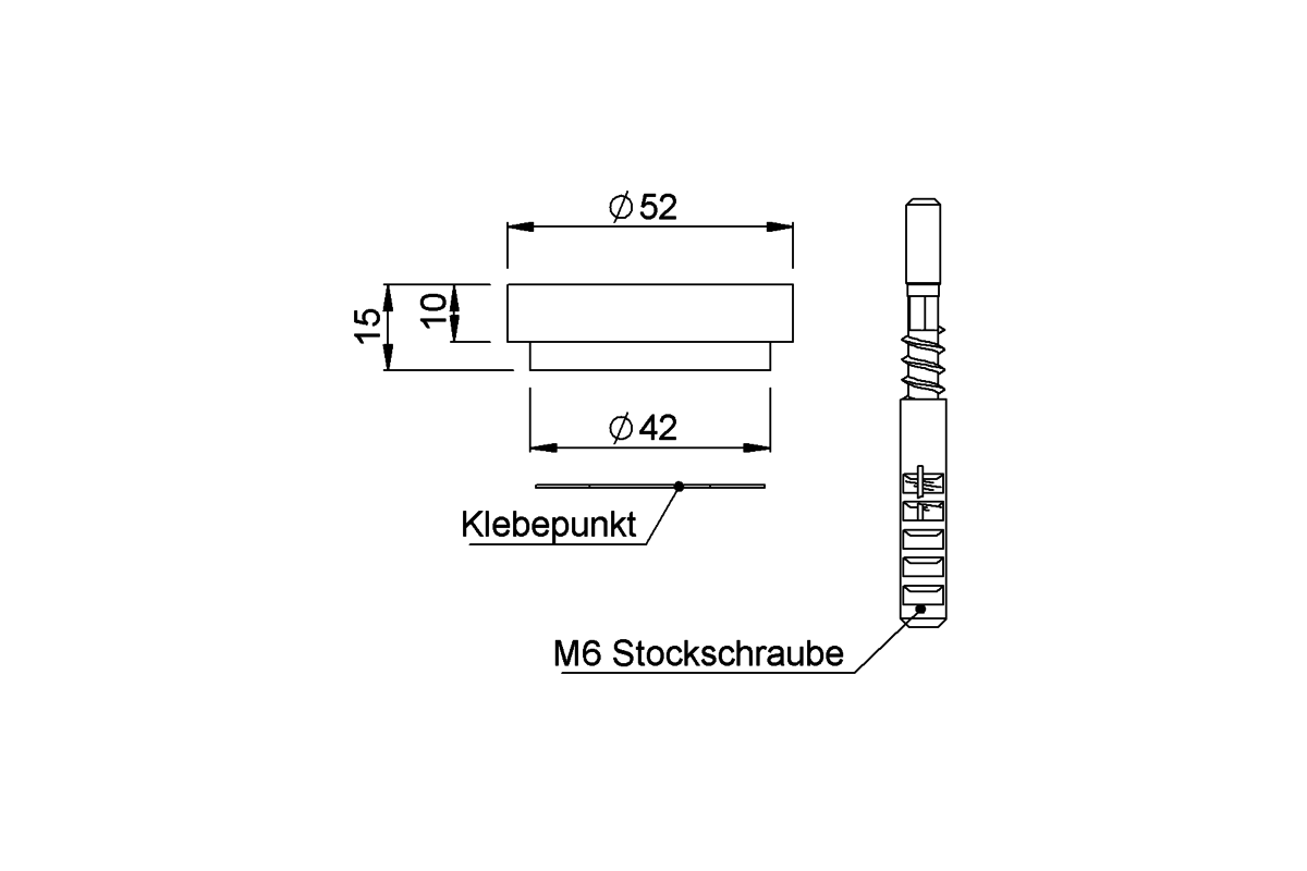 Produktzeichnung KWS Türpuffer 2099