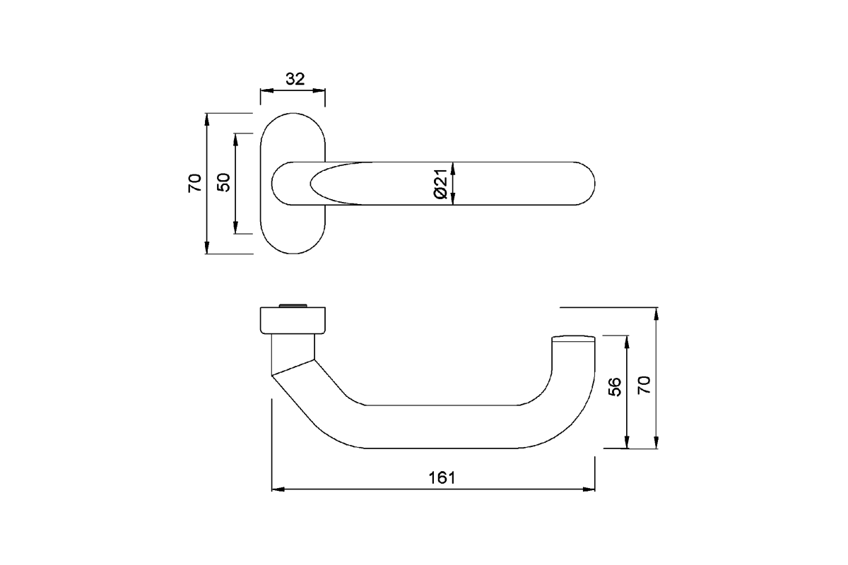 Produktzeichnung KWS Türdrücker 3D