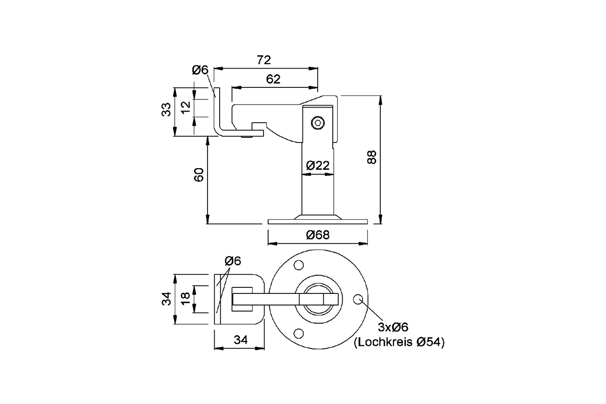 KWS 1311.. Door holder Product drawing KWS Door holder 1311