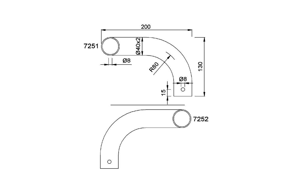 KWS 7251.. / 7252.. Tube Product drawing KWS Tube 7251 / 7252