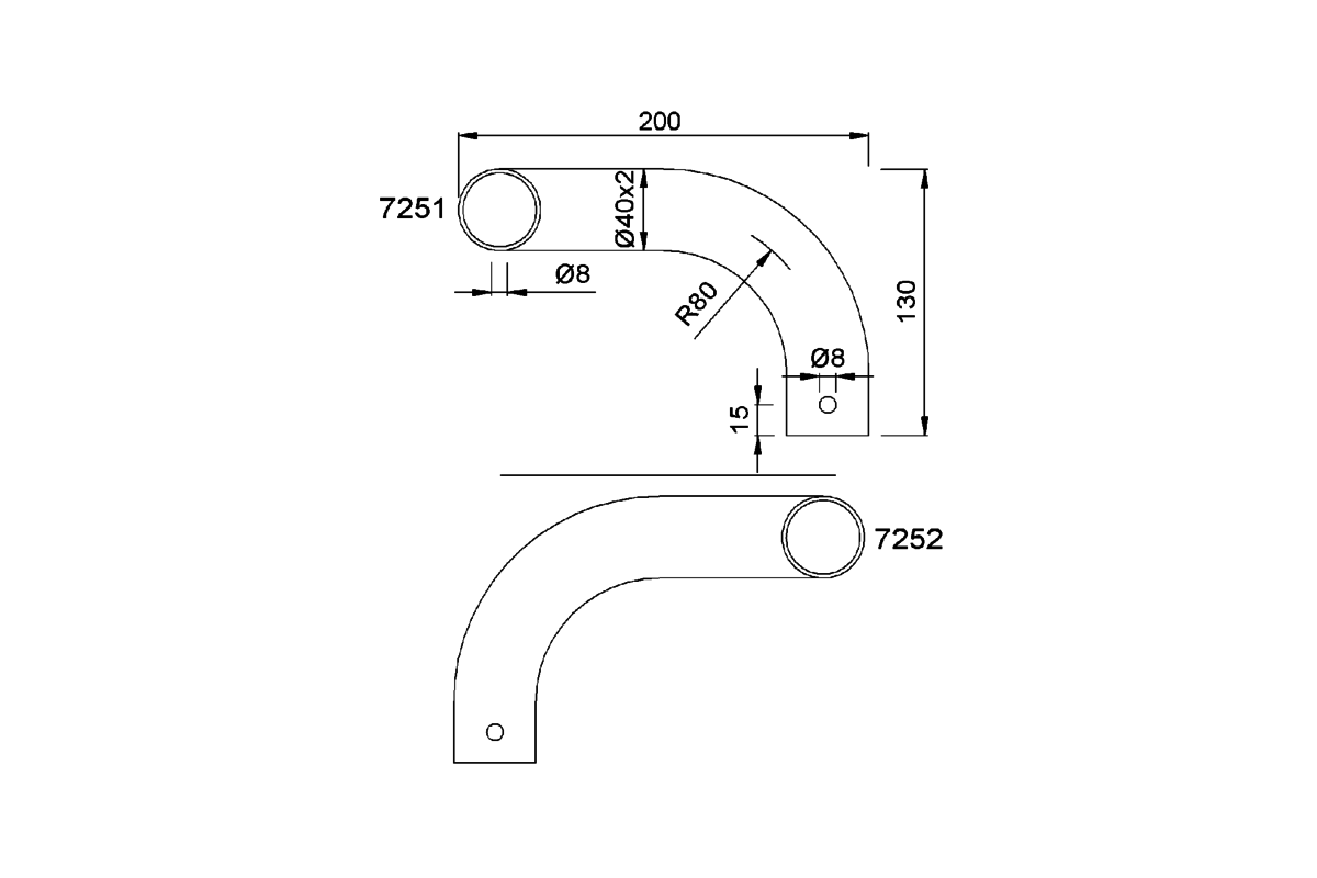 Product drawing KWS Tube 7251 / 7252